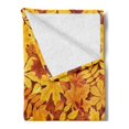 thumbnail image 2 of Autumn Soft Flannel Fleece Blanket, Shady Fall Oak Maple Tree Leaves on Faded Tones Seasonal Foliage Artwork, Cozy Plush for Indoor and Outdoor Use, 50" x 70", Earth Yellow Marigold, by Ambesonne, 2 of 5