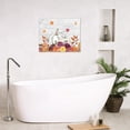 thumbnail image 3 of Fall Farm Plant Canvas Wall Art Orange Pumpkin and Flower with Maple Leaf Wall Art for Living Room Bathroom Bedroom Rustic Vintage Wooden Board Picture Wall Decor Framed Wall Art,16x12 Inches, 3 of 5