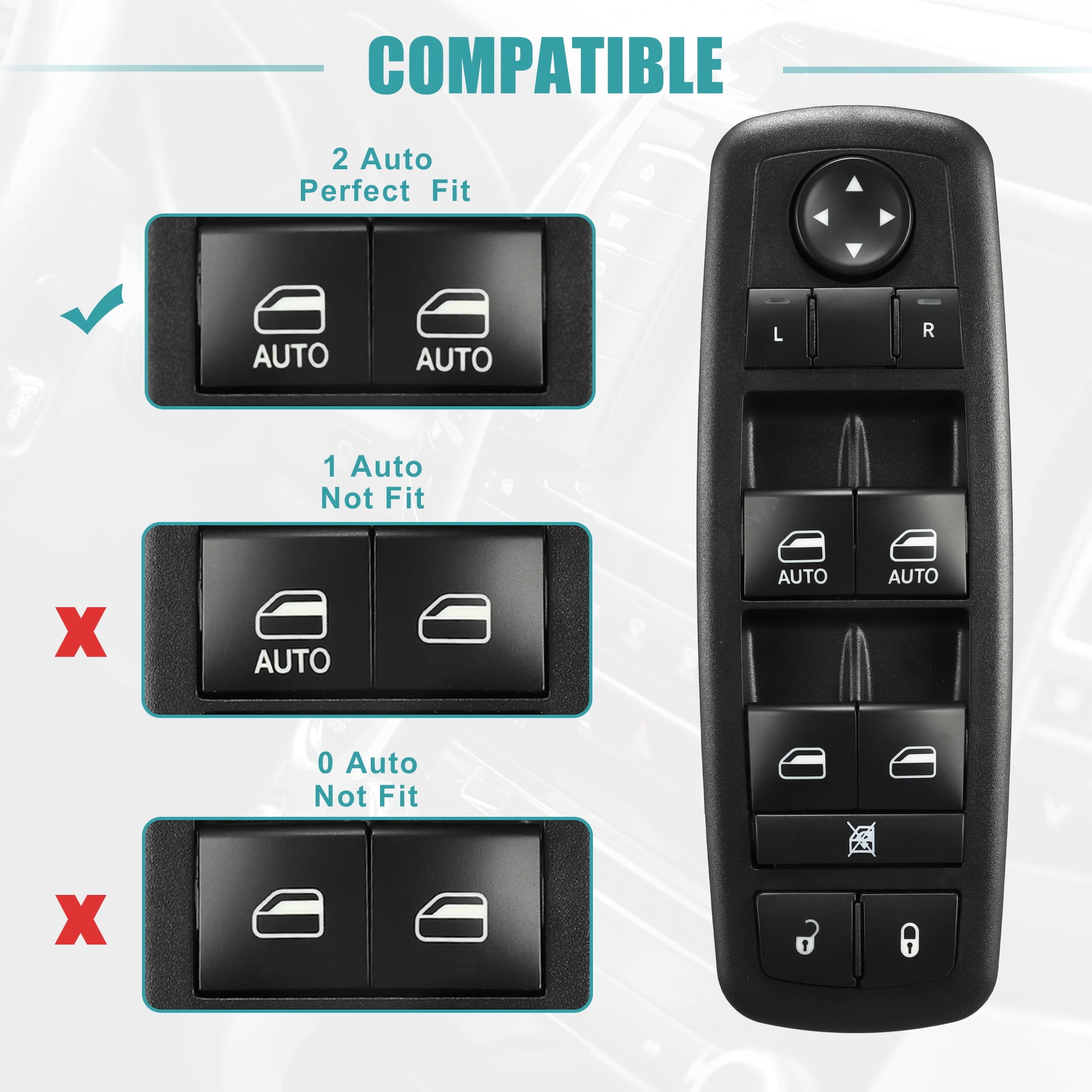 Unique Bargains Front Left Driver Side Power Window Switch for Jeep Cherokee 2014