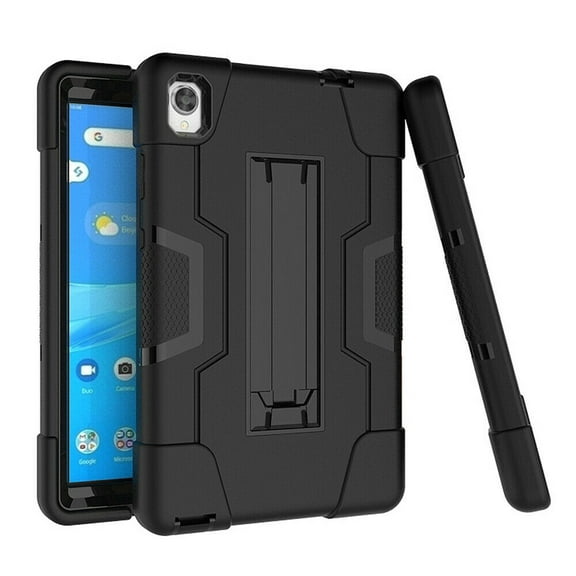 Goldcherry for Lenovo Tab M8 FHD 8.0 Case,Heavy Duty Three Layer Full-Body Shockproof Armor Defender Rugged Protective Case Cover with Stand for Lenovo Tab M8 FHD (TB-8705F)(Black/Black)