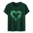 thumbnail image 4 of LUOGENLI T-shirts pour Femmes 2024 Mode Féminine Imprimé Saint-Patrick Col Rond Manches Courtes Haut Décontracté T-shirts (5) T-shirts Graphiques pour Femmes Valentin Gris Foncé L, 4 of 5