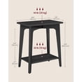 thumbnail image 4 of VASAGLE MAEZO Collection - Side Table, 2-Tier Small Rectangular End Table, 11.8 x 18.9 x 21.8 Inches, Nightstand with Tapered Legs, Curved Transitions, for Small Spaces, Charcoal Gray, 4 of 6