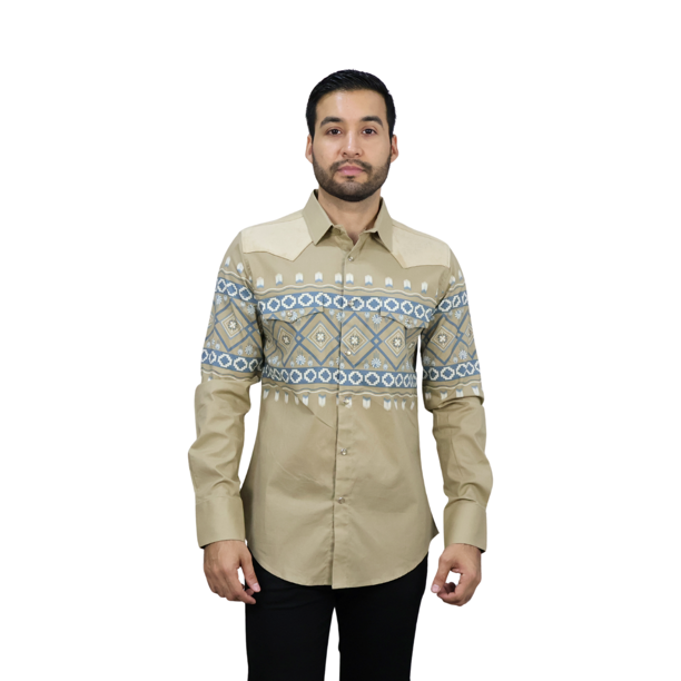 Camisa Platini WPL10752 BEIGE 1 Pz Para Hombre