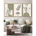 thumbnail image 4 of Drsoum Green Botanical Boho Wall Art 16x24in3pcs Natural Framed Modern Boho Decor Abstract Geometry Lines Prints, 4 of 6