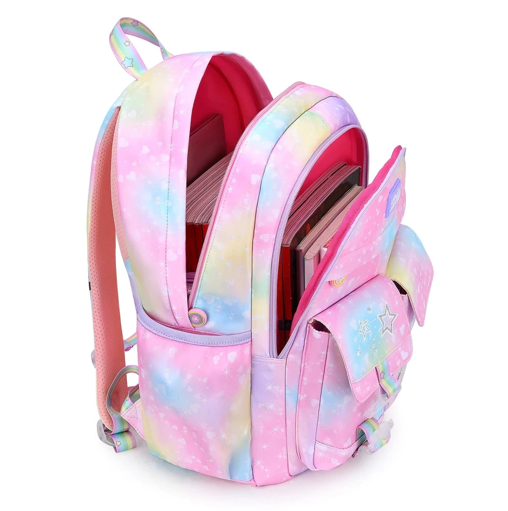 Mochilas escolares para niñas, ligeras, lindas, para adolescentes y niños, rosa 4