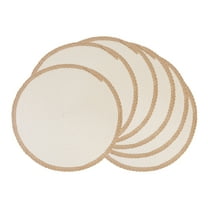 Farmhouse Placemats Set of 6 Woven Placemats for Dining Table Decor, Washable Rustic Kitchen Table Mat Apricot 15inch