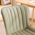 thumbnail image 2 of Kidol & Shellder Armless Desk Chair, Soft Faux Leather Swivel Office Task Chair, Olive Green Same-Colored Bottom, 2 of 6