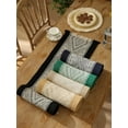 thumbnail image 6 of Fennco Styles Diamond Weave Fringe Cotton Blend Table Runner 14" W x 104" L - Black Geometric Rectangular Table Cover for Boho Décor, Dining Table, Banquets, Family Gatherings, 6 of 7