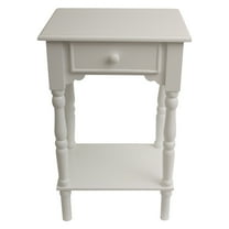 Decor Therapy Jane 1-Drawer Side Table, Nightstand, 17" x 14" x 26", White