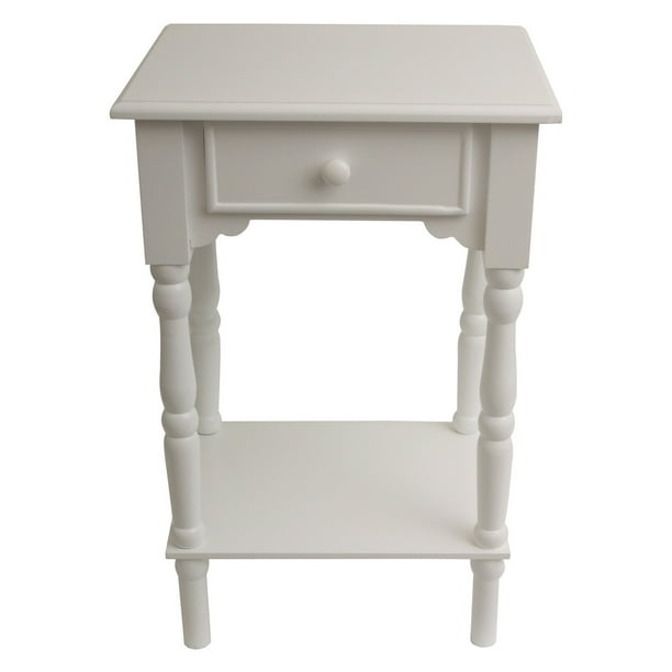 Decor Therapy Jane 1-drawer Wooden Accent Table, White - Walmart.com