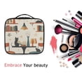 thumbnail image 6 of FORMRS Travel Makeup Bag Large Capacity Train Case Cosmetic Organizer with Adjustable Dividers, Cats Reading Pattern, 6 of 8