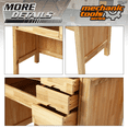 thumbnail image 4 of Monibloom 38.97" x 19.68" x 38.97" Natural Solid Rubber Wood Workbench with Step Drawer Design, 5 Drawers for Garage, Workshop, Home & Office, 4 of 6
