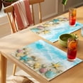 thumbnail image 4 of Blue Summer Beach Placemats Set of 4 Coastal Starfish Shell Nautical Waves Place Mats Indoor Wipeable Table Mats Washable Cloth Dining Table Placemats for Kitchen Holiday Party Home Decor 13x19 Inch, 4 of 9