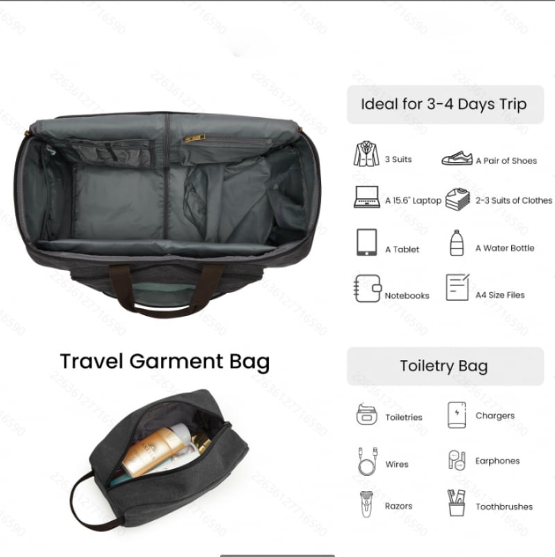 Large Capacity Portable Garment Travel Bag,Convertible Clothing Luggage Bag For Men and Women Travel Suit Bag,Weekend Bag