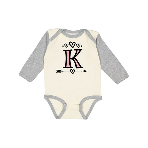 Inktastic Letter K Monogram Tribal Arrow Girls Long Sleeve Baby Bodysuit