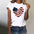 thumbnail image 2 of GERsome Womens American Flag T-Shirt 4th of July Patriotic Short Sleeve Shirts USA Flag Stars and Stripes Loose Fit Summer Tee S-3XL, 2 of 4