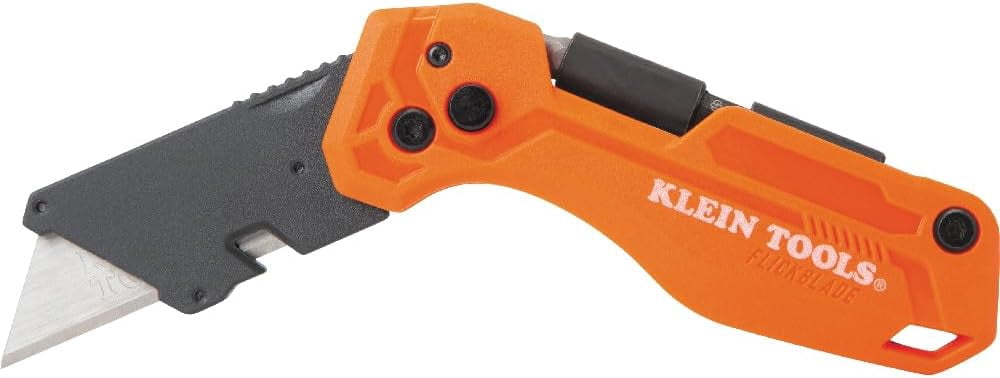44304 Folding FLICKBLADE Utility Knife, Compact, Removable Impact Driver, 1/4-Ih Nut Driver and #2 Phillips Bit