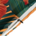 thumbnail image 4 of 3 Pcs Soft Bedding Set, Includes 1 Duvet Cover with Zipper And 2 Pillow,Shams Hawaiian Hibiscus Garden Orange Flowers Queen(90"×90"), 4 of 8