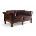 thumbnail image 5 of Crafters and Weavers Arts and Crafts Leather Loveseat in Chestnut, 5 of 11