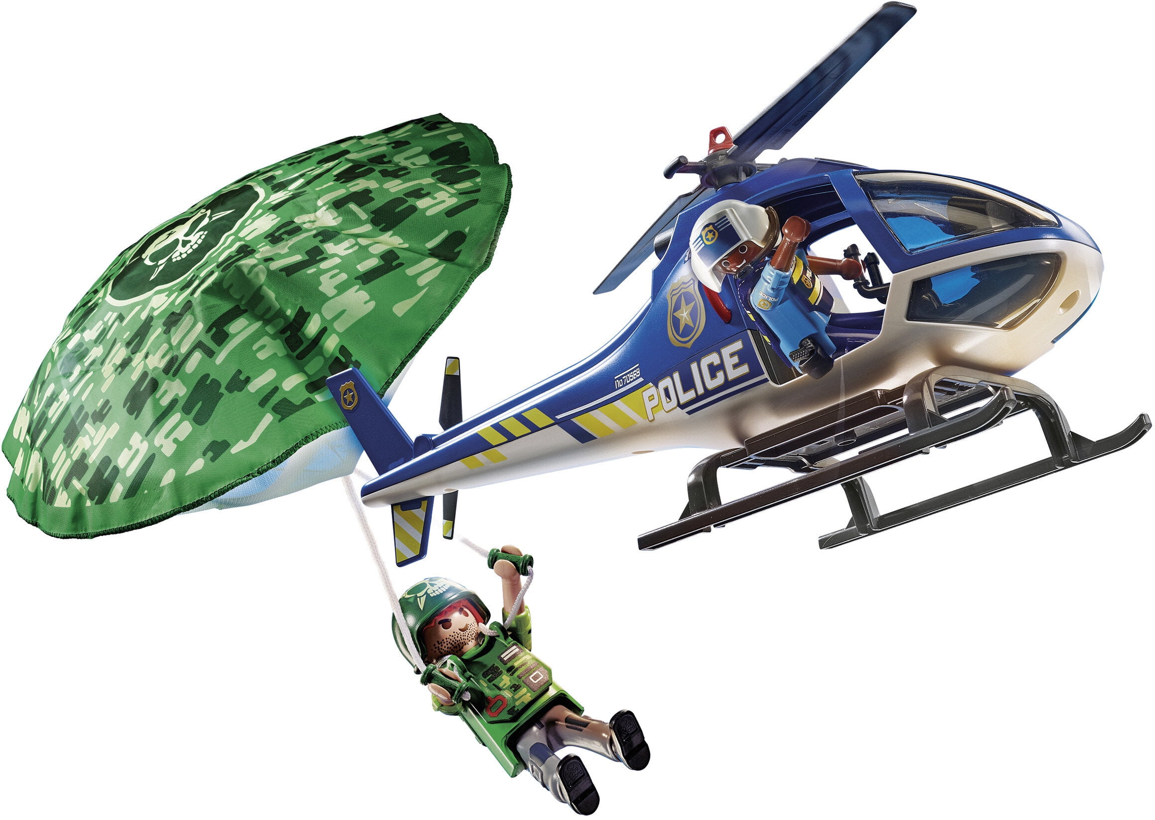 weten wereld Voorstellen Playmobil Police Parachute Search- Police Helicopter, for children ages 4  years and older - Walmart.com
