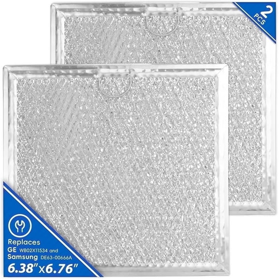 Microwave Filter Replacement 6.76"x6.38" 2 Pack Compatible with GE WB02X11534 and More