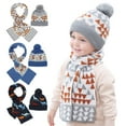 thumbnail image 3 of POINTERTECK Christmas Deer Pattern Children Hat Scarf Set Autumn And Winter Warm Boys, 3 of 3