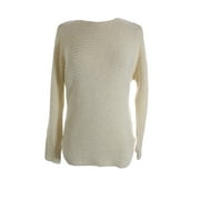 Tommy Hilfiger Ivory Metallic Shirttail-Hem Sweater M