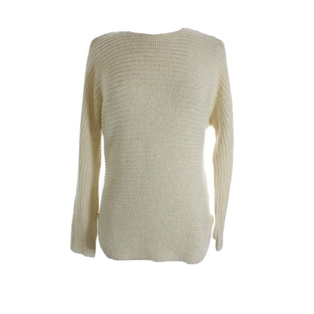 Tommy Hilfiger Ivory Metallic Shirttail-Hem Sweater M