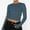 Fog blue, variant on Womens Long Sleeve T Shirts Basic Scoop Neck Crop Tops Casual Slim Fitted Clothes Thermal Tee