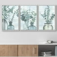 thumbnail image 2 of wall26 Framed Canvas Print Wall Art Set Green Forest Leaves in Teal Bottle Vases Floral Wilderness Watercolor Modern Art Chic Group Pastel for Living Room, Bedroom, Office - 16"x24"x3 WHITE, 2 of 5