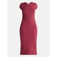 thumbnail image 4 of No Boundaries Crewneck Midi Dress with Short Sleeves, Women's XXS-XXL, 4 of 4