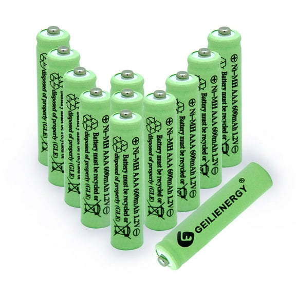 GLESOURCE Solar Light Batteries AAA Nimh 600mAh 1.2V Rechargeable for Garden Lights(12PCS)