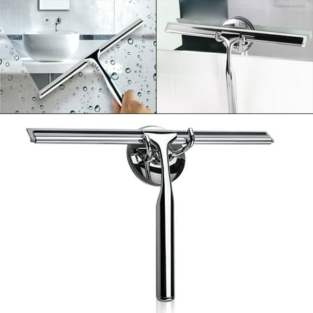 Wall Hanging Stainless Steel Squeegee Glass Wiper Window Wiper Shower Door Bathroom Squeegee with Suction Cup Hanging