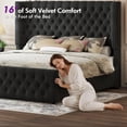 thumbnail image 6 of VanAcc 6.3" Thick Wrap Me Up Fluted Queen Bed by Modern, Black Velvet, 6 of 10