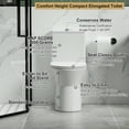 thumbnail image 2 of YYAo Toilet, Comfort Toilet,One Piece Toilet with Comfort Chair Seat ADA Height 17",1.1/1.6 GPF, Gloss White, 2 of 15