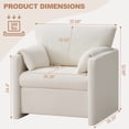 thumbnail image 2 of Oversized Accent Chair, 32.68" Wide Modern Armchair with Deep Seat, Mid-Century Comfy Reading Chair, Chenille Sofa Chair, Beige, 2 of 7