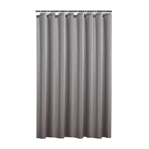 Cortina de baño de poliéster impermeable de 120 x 180 cm | Cortina de ducha gruesa de color liso con ojales y ganchos resistentes a la corrosión | Mampara de baño de secado rápido para uso doméstico
