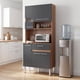 thumbnail image 2 of Alacena Rack de Cocina con 6 Puertas y 1 Cajón Color Blanco Estantes para Microondas, Café y Trastes negro, 2 of 8