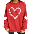 thumbnail image 5 of Leopard Valentines Tops Sweatshirt Womens Love Heart Elbow Patch Shirts Crew Neck Pullover Long Sleeve Oversized Blouse Tops Valentines Day Sweater Shirt, 5 of 7