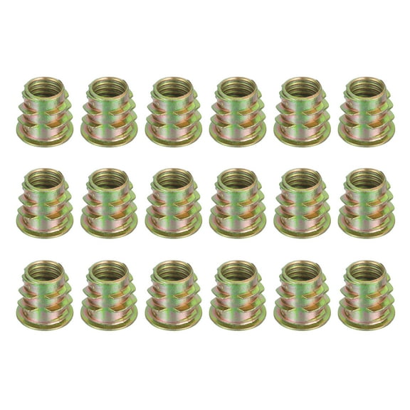 18 Pcs Threaded Inserts for Wood, Zinc Alloy M10 Thread Inserts Nuts 15mm Length