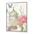 thumbnail image 1 of Cage à Oiseaux Florale Vintage - Toile Encadrée Traditionnelle, 1 of 3