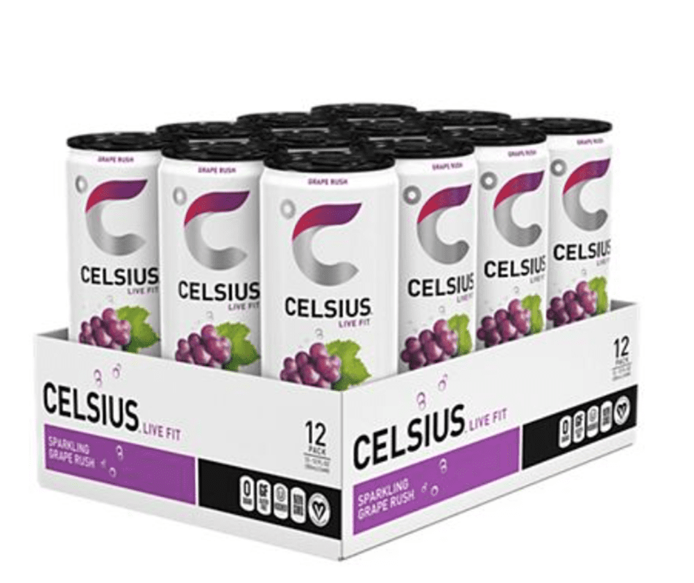 Celsius Live Fit Energy Drink - Grape Rush (12 x 12 Fl Oz., Sugar-Free)