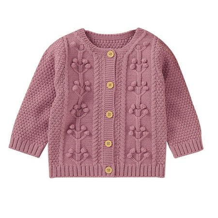 

FRSASU Kids Coat Clearance Infant Girl Boy Winter Jacket Warm Button Coat Knit Outwear Sweater