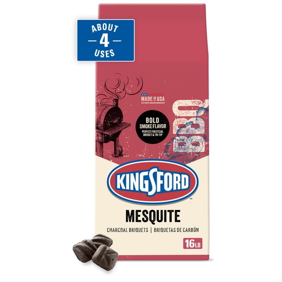 Kingsford Charcoal Briquettes with Signature Mesquite, BBQ Charcoal for Grilling, 16 Pounds