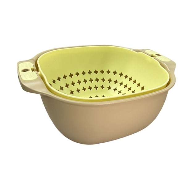 Colador giratorio para lavar verduras, cesta multiusos 2 en 1 para escurrir en la cocina. Grande