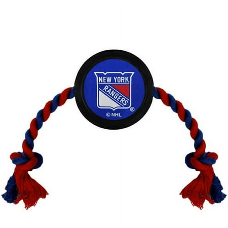 UPC: 0849790077669 | Pets First NHL New York Rangers Hockey Puck Toy – Heavy-Duty Durable Rubber Dog Toy