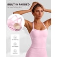 thumbnail image 5 of IDOPIP Womens Tank Top Built in Bra Yoga Workout Tops Crop Halter Neck Womens Padded Sport Back Bras Cami Athletic Gym Cropped Tanks Spaghetti Strap Woman Backless Running Camisole, 5 of 6