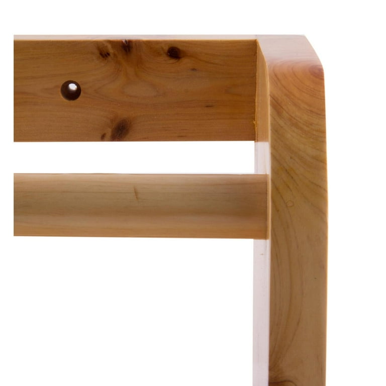 ALFI brand ALFI brand AB5508 18-in Wall Mounted Wooden Shelf and Hooks Bathroom Accessory ALFI brand ALFI brand AB5508 18-in Wall Mounted Wooden Shelf and Hooks Bathroom Accessory