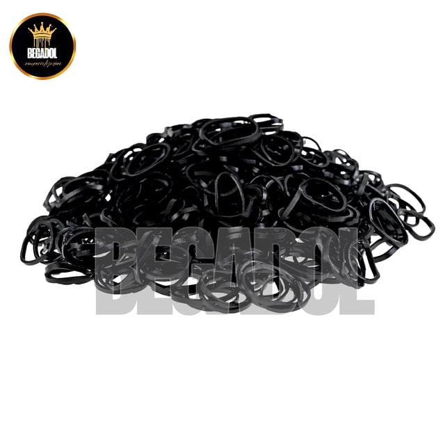 Paquete 500 Ligas Elásticas Gomas Para Cabello Niña Negras