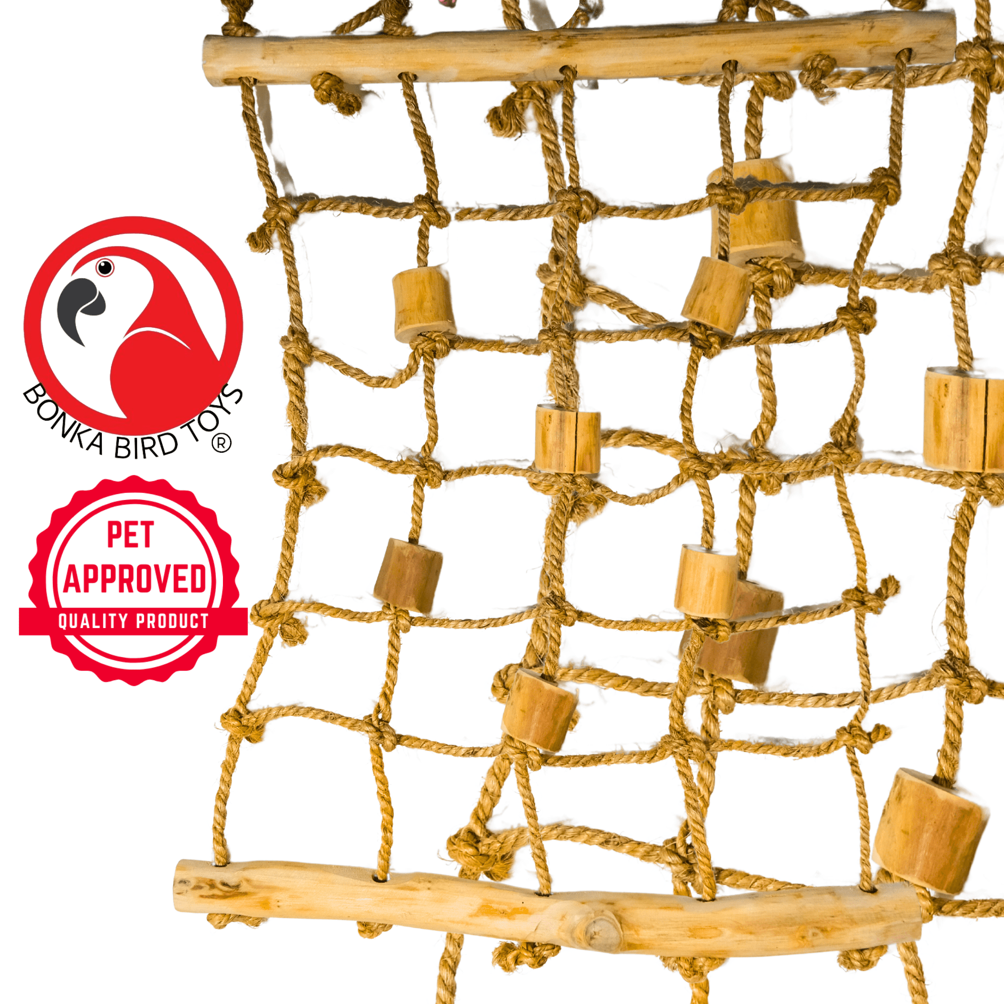 Bonka Bird Toys 2656 Large Hemp Java Cargo Net Rope Ladder Play Gym Parrot Toy